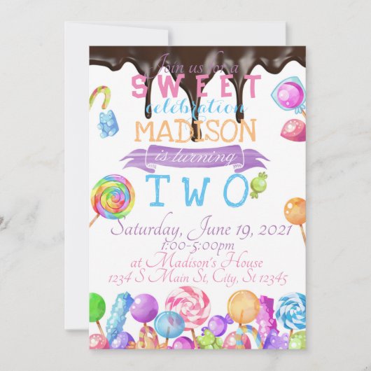 Invitation Anniversaire de Candy (Devant)