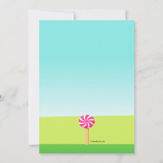 Invitation Anniversaire de Candy Land (Dos)