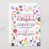 Invitation Anniversaire de Candyland (Devant / Derrière)