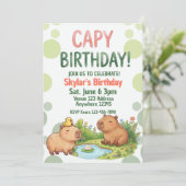 Invitation Anniversaire de Capybara Mignon (Debout devant)