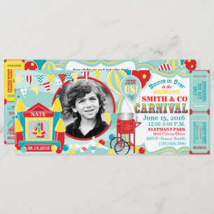 Invitation Anniversaire de carnaval de Chambre de rebond