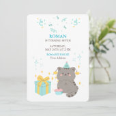 Invitation Anniversaire de Chat joueur (Debout devant)