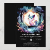 Invitation Anniversaire de chat simple moderne (Devant / Derrière)