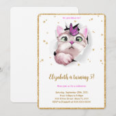 Invitation anniversaire de chaton modifiable (Devant / Derrière)