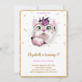 Invitation anniversaire de chaton modifiable (Devant)