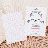 Invitation Anniversaire de chaton rose