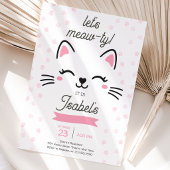 Invitation Anniversaire de chaton rose