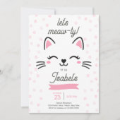 Invitation Anniversaire de chaton rose (Devant)