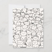 Invitation Anniversaire de chats mignons (Dos)
