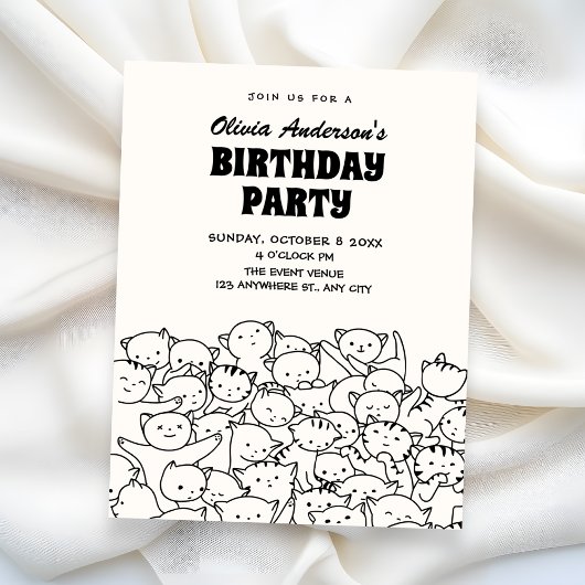 Invitation Anniversaire de chats mignons