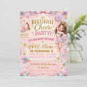 Invitation Anniversaire de Cheerleader Rouge (Debout devant)