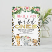 Invitation Anniversaire de Cheetah Floral (Debout devant)