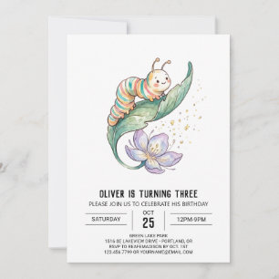 Invitation Anniversaire de Chenille Colorée