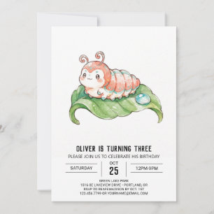 Invitation Anniversaire de Chenille Corail