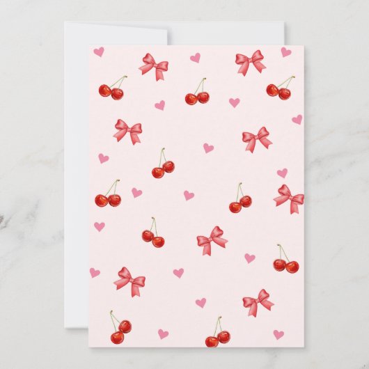 Invitation Anniversaire de Cherry Bow (Dos)