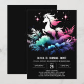 Invitation Anniversaire de Cheval de Forêt (Devant / Derrière)