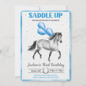 Invitation anniversaire de cheval modifiable (Devant)