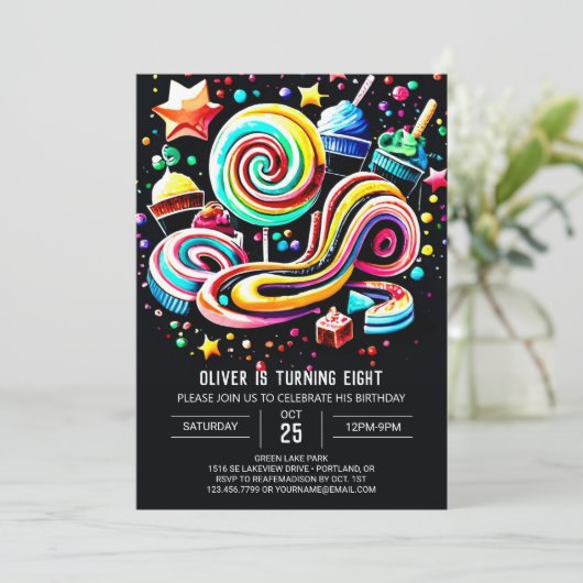 Invitation Anniversaire de Chic Candyland (Debout devant)