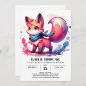 Invitation Anniversaire de Chic Fox (Devant / Derrière)