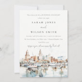 Invitation Anniversaire de Chic Tampa Florida Skyline Mariage (Devant)