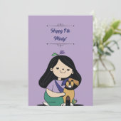 Invitation Anniversaire de chien (Debout devant)