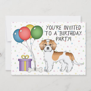 Invitation Anniversaire de chien Mini Goldendoodle couleur ab