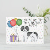 Invitation Anniversaire de chien Mini Goldendoodle Parti-Cole (Debout devant)
