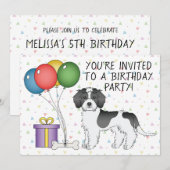 Invitation Anniversaire de chien Mini Goldendoodle Parti-Cole (Devant / Derrière)