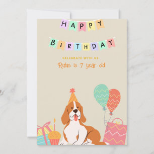 Invitation anniversaire de chien personnalisé