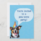 Invitation Anniversaire de chiot (Dos)
