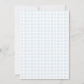 Invitation Anniversaire de chiot Retriever Gingham Bleu Doré (Dos)