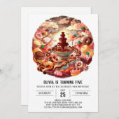 Invitation Anniversaire de chocolat Pastel Enchanted (Devant / Derrière)