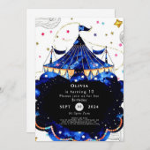 Invitation Anniversaire de cirque simple et modifiable (Devant / Derrière)