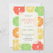 Invitation Anniversaire de citron coloré (Devant)