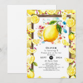 Invitation Anniversaire de citron mignon personnalisé (Devant / Derrière)