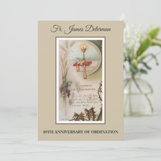 Invitation Anniversaire de classification de prêtre (Debout devant)