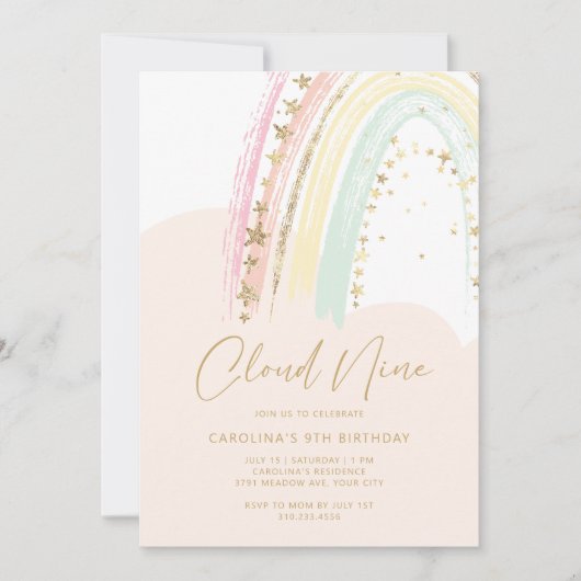Invitation Anniversaire de Cloud Nine Rainbow (Devant)
