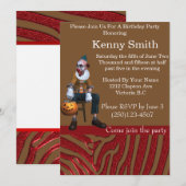 Invitation Anniversaire de Clown de fête 2 (Devant / Derrière)