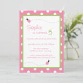 Invitation Anniversaire de coccinelle (Debout devant)