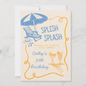 Invitation Anniversaire de Cocktail Estival Quirky Splish Spl (Devant)