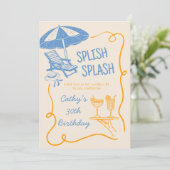 Invitation Anniversaire de Cocktail Estival Quirky Splish Spl (Debout devant)
