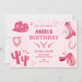 Invitation Anniversaire de cofille rose (Devant)