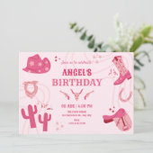 Invitation Anniversaire de cofille rose (Debout devant)