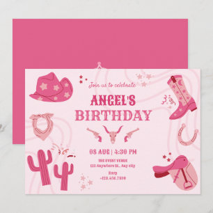 Invitation Anniversaire de cofille rose