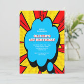 Invitation Anniversaire de Comic Book Kid 1 an (Debout devant)
