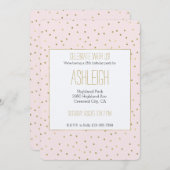 Invitation Anniversaire de Confetti en or rose (Devant / Derrière)