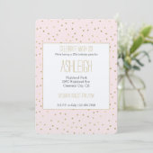 Invitation Anniversaire de Confetti en or rose (Debout devant)