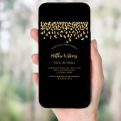 Invitation Anniversaire de confettis en or noir