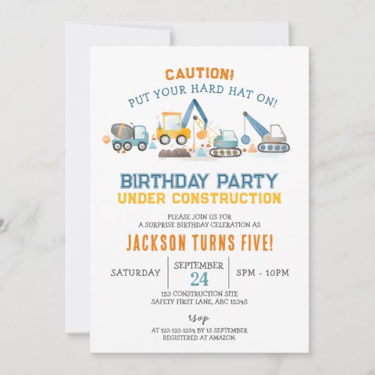 Invitation Anniversaire de construction, 5e anniversaire de D (Devant)