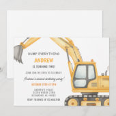 Invitation Anniversaire de construction moderne simple person (Devant / Derrière)